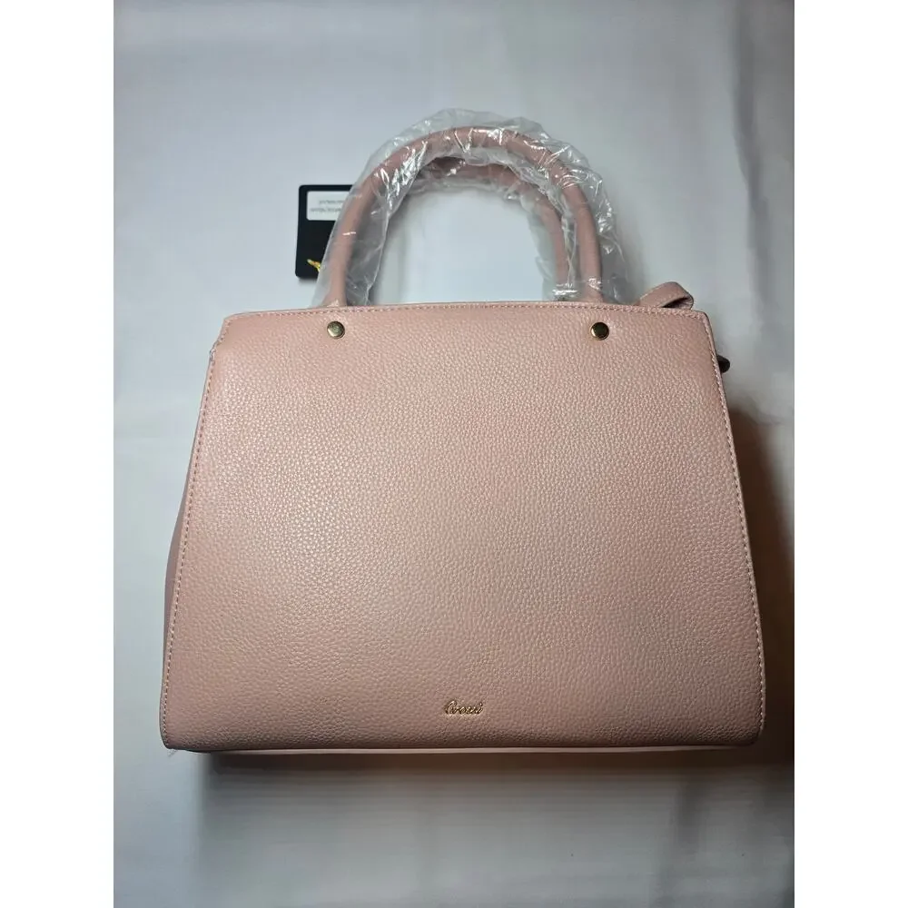 Cresci Mauve Structured Top Handle Satchel Handbag